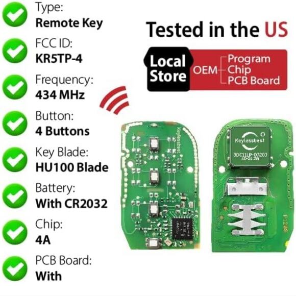 HONDA CRV 2024 HYBRID Black Car Key Fob with Red Accent - Picture 5 of 7